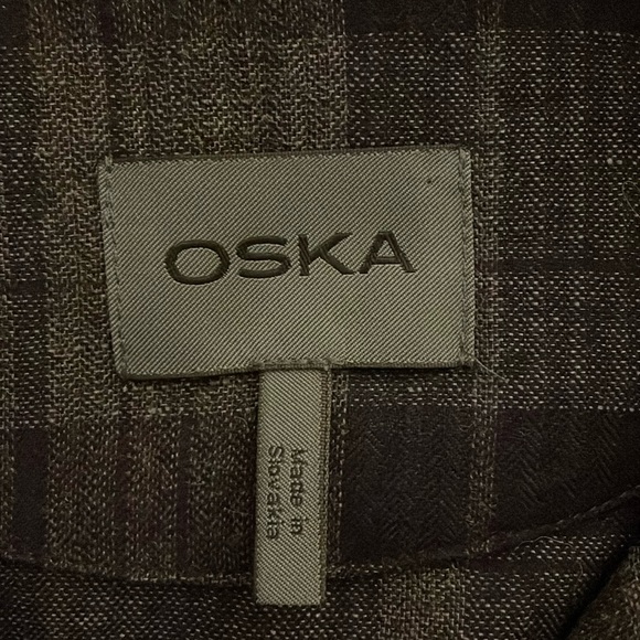 OSKA light jacket blazer Plaid size 2 fits 8/10 oversized wool/linen lagenlook - Picture 4 of 12